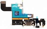 Шлейф для iPhone 6 с разъемом зарядки, аудио выходом и микрофоном, белый