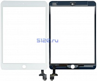 Сенсорное стекло (тачскрин) для iPad Mini 3 с контроллером White