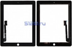 Сенсорное стекло (тачскрин) для iPad 3/ 4 Black