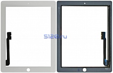 Сенсорное стекло (тачскрин) для iPad 3/ 4, белое