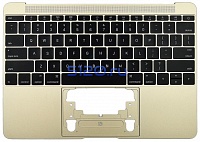 Клавиатура (US) в сборе с корпусом (топкейс) для MacBook 12 Retina (A1534 2016), золото