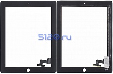 Сенсорное стекло (тачскрин) для iPad 2, черное