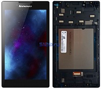 Дисплей для Lenovo Tab 2 (A7-30DC) в сборе с тачскрином и рамкой, черный